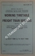 Working Timetable of Freight train services - Section CX - Chesterfield and Barnt Green; Banbury, Stratford-upon-Avon and Birmingham - 16 May 1988 to 14 May 1989 by British Railways London Midland
